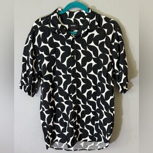 PULL&BEAR Stylish Black and White Patterned Shirt